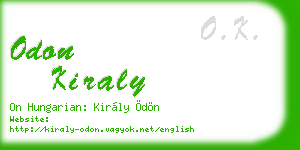 odon kiraly business card